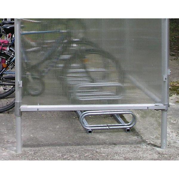Detalle 5 Refugio bicicletas aluminio económico 5 plazas