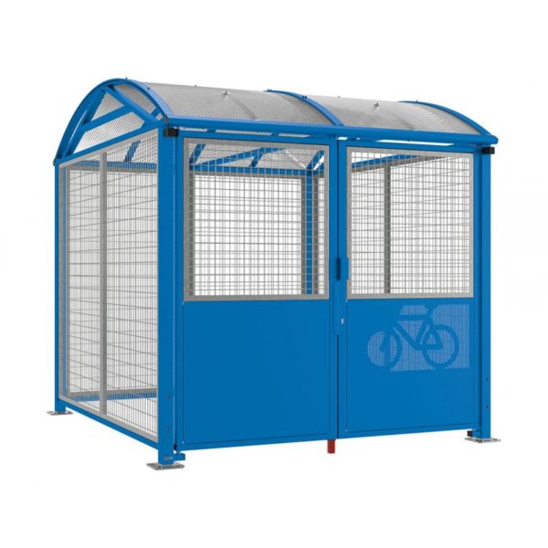 Refugio para bicicletas y motos azul